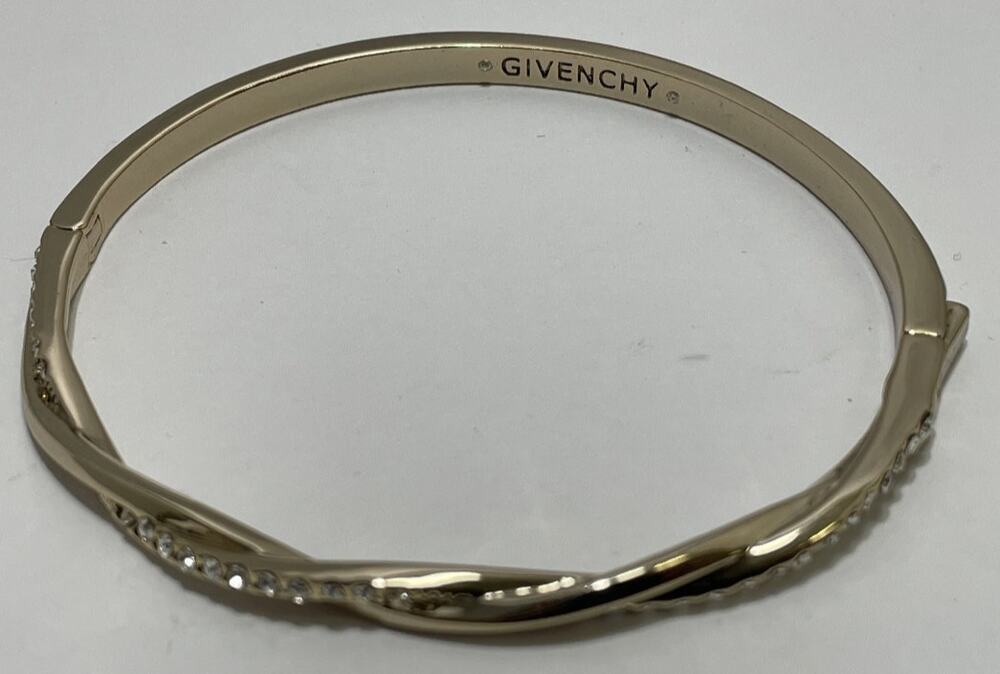 Givenchy Gold-Tone Pavé Twist Hinge Bangle Bracelet - Sparkling Crystals